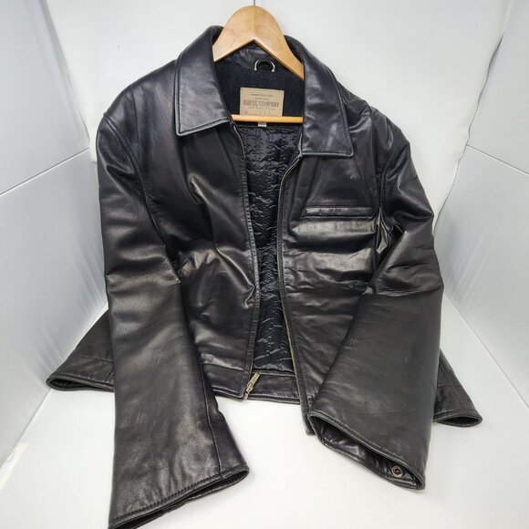 Guess by Marciano Black Leather Jacket Size L - Picture 3 of 4